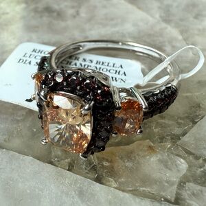 Elegant Silver and Mocha Ring